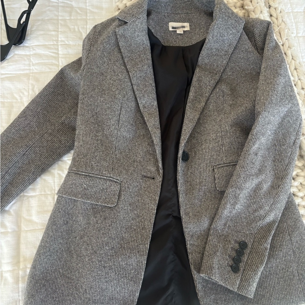 LOFT Grey Tweed Single-Button Women's Blazer
